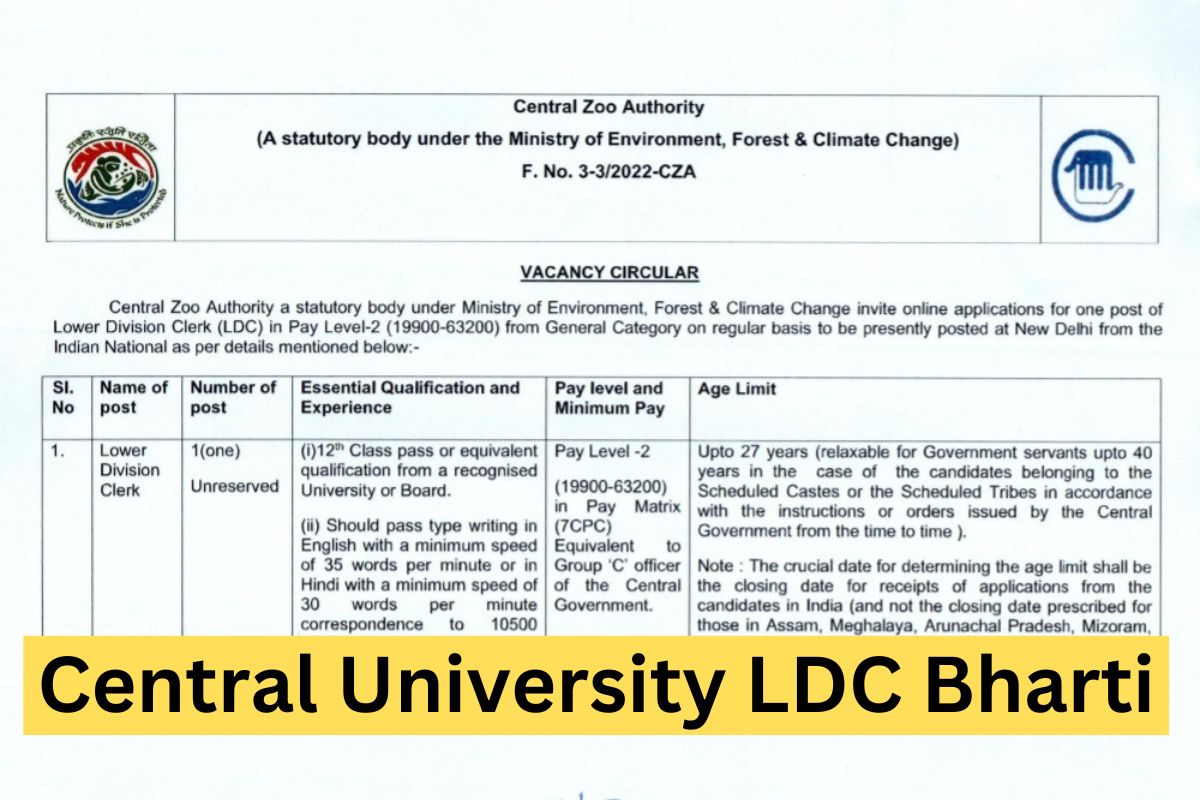 Central University LDC Bharti